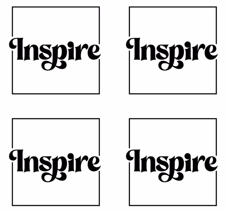 Bases para copos frase tipografia inspire bold - TenStickers