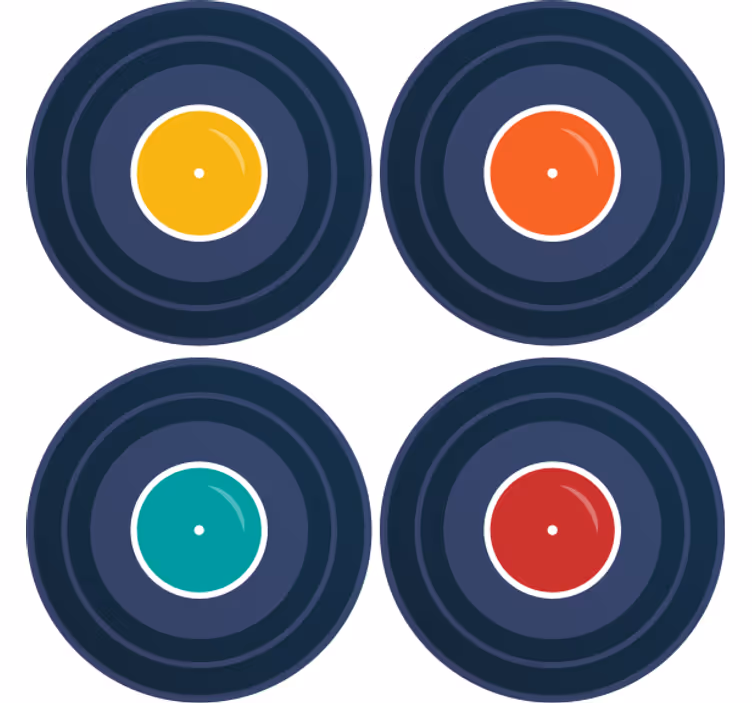Bases para copos inspiração colorida em vinil - TenStickers