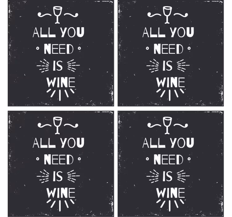 Bases para copos frase necessidade do vinho - TenStickers