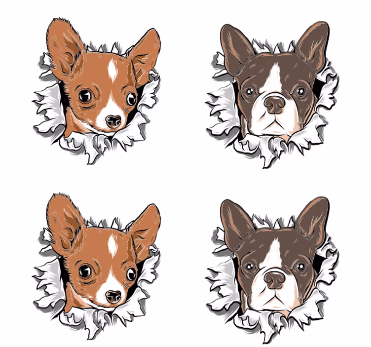 Bases para copos alternativas Cachorros animados fofos - TenStickers
