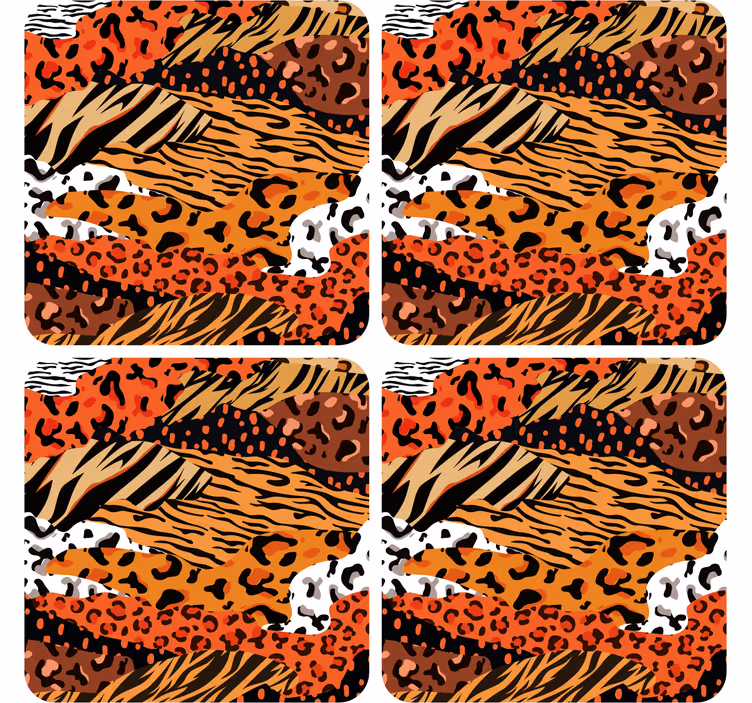 Bases para copos de padrões de animais fieros - TenStickers