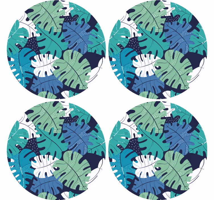 Bases para copos de emblema de folha tropical - TenStickers