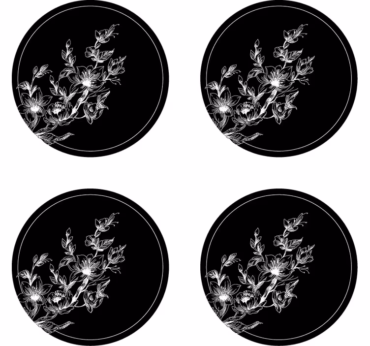 Bases para copos de arte floral em linhas - TenStickers