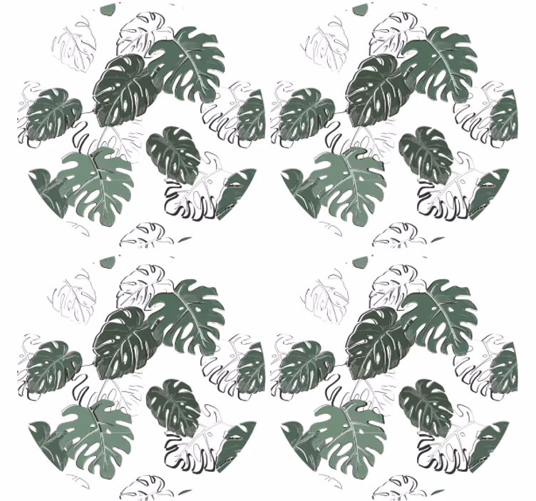 Bases para copos de estampa de folhas - TenStickers