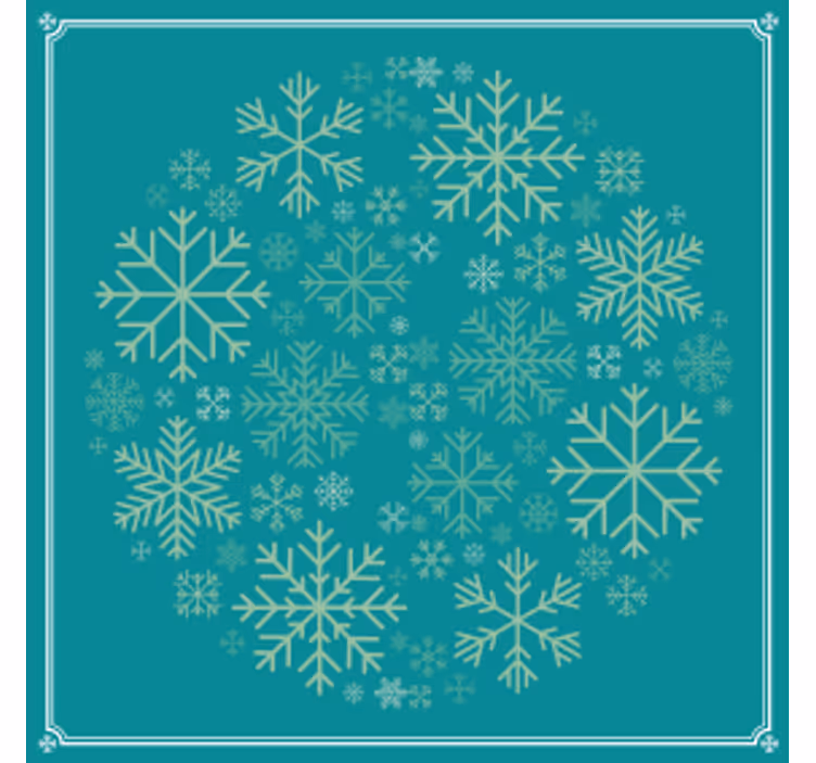 Bases para copos de natal com padrão de flocos de neve - TenStickers