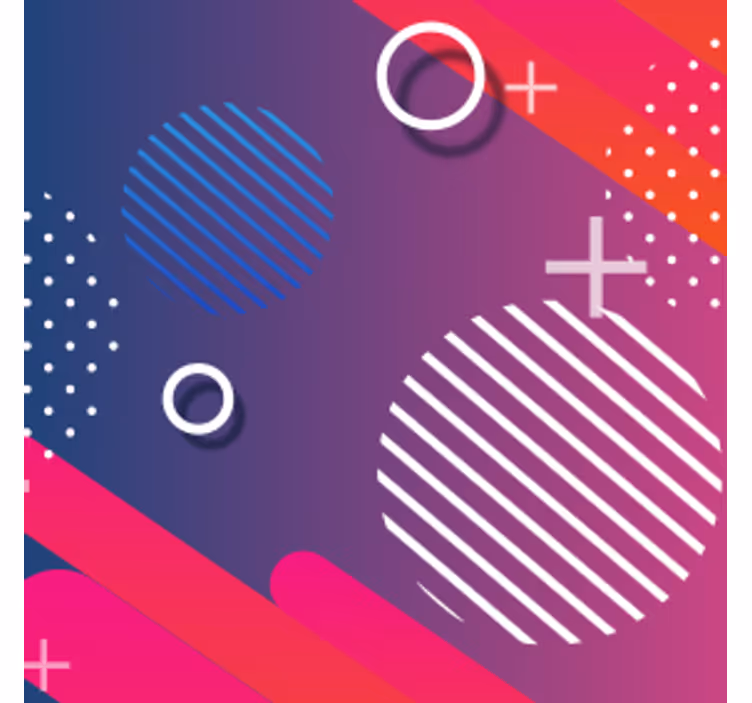 Bases para copos de padrão geométrico com círculos - TenStickers