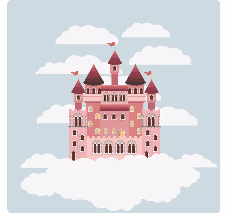 Bases para copos ilustração de castelo de conto de fadas - TenStickers