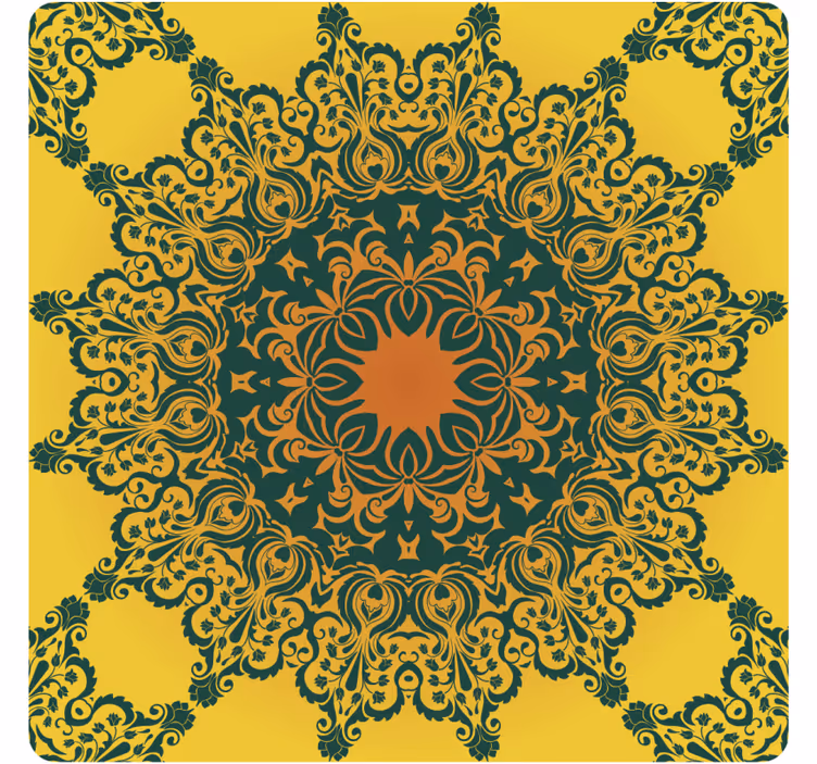 Bases para copos de padrão amarelo ornado - TenStickers