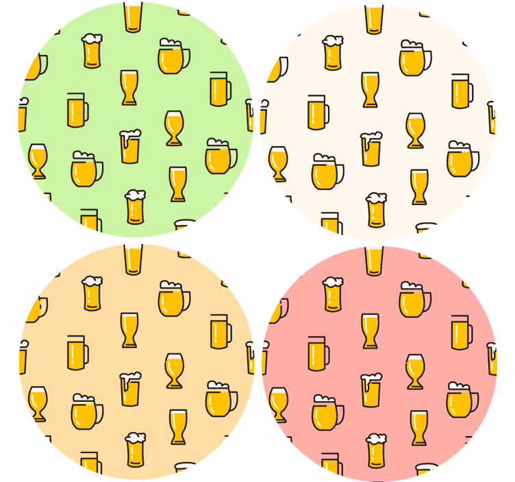 Bases para copos de cerveja Padrão de cerveja - TenStickers