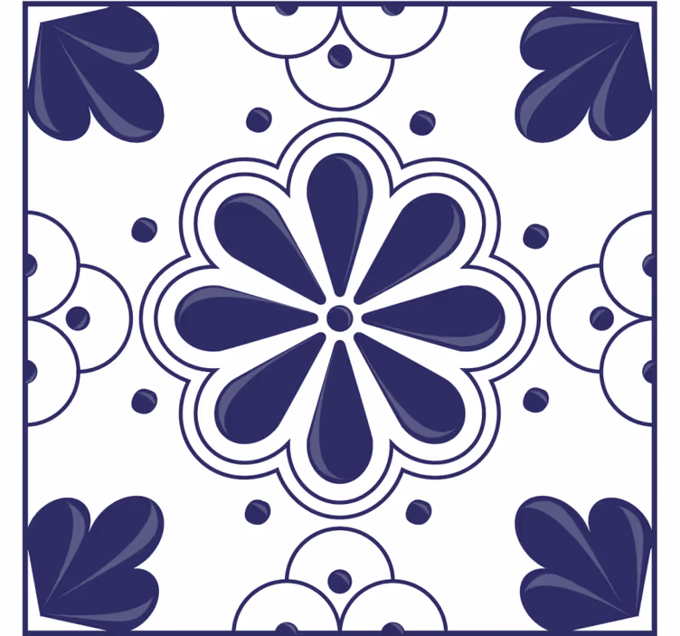 Bases para copos de azulejos Motivo floral - TenStickers