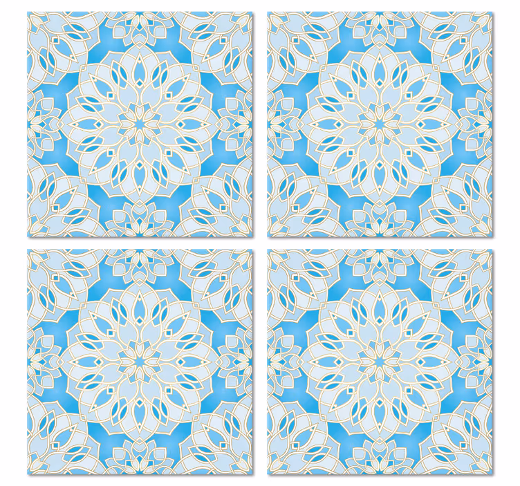 Bases para copos de emblema floral intricado - TenStickers