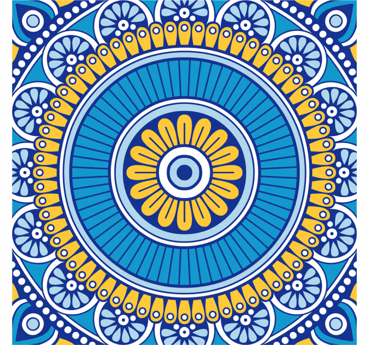 Bases para copos de motivo floral geométrico - TenStickers