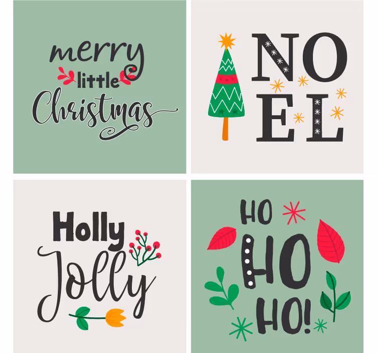 Bases para copos de natal gráfica elfa ho ho - TenStickers