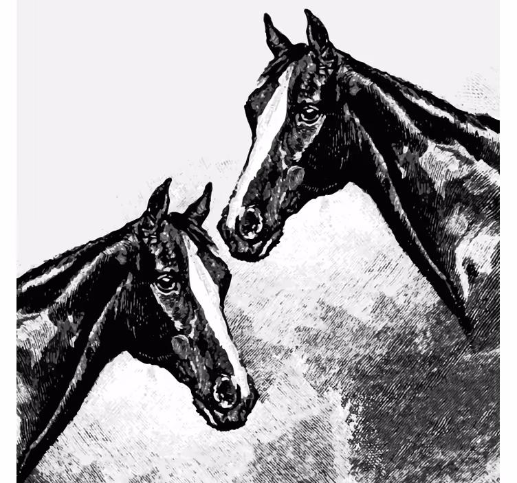 Bases para copos vintage cabeças de cavalo duplas - TenStickers