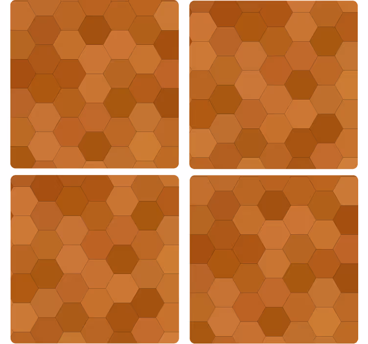 Bases para copos de superfície hexagonal patterned - TenStickers