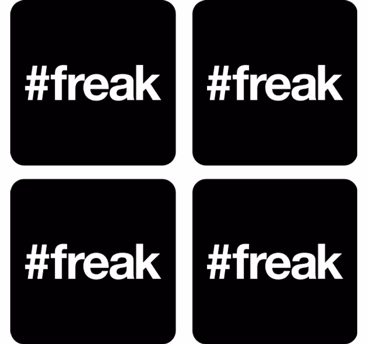 Bases para copos alternativas Aberração por hashtag - TenStickers