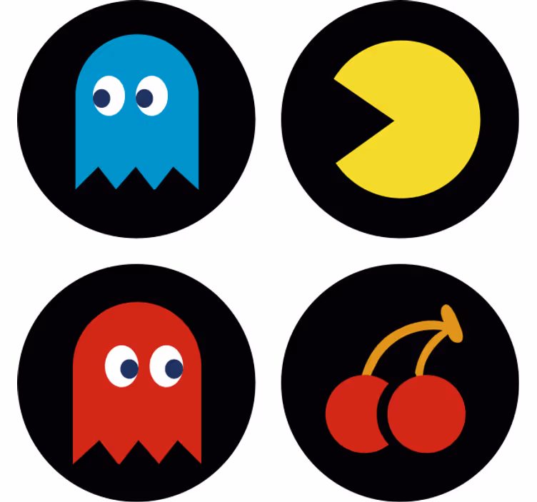 Bases para copos alternativas Conjunto de jogo pac man - TenStickers