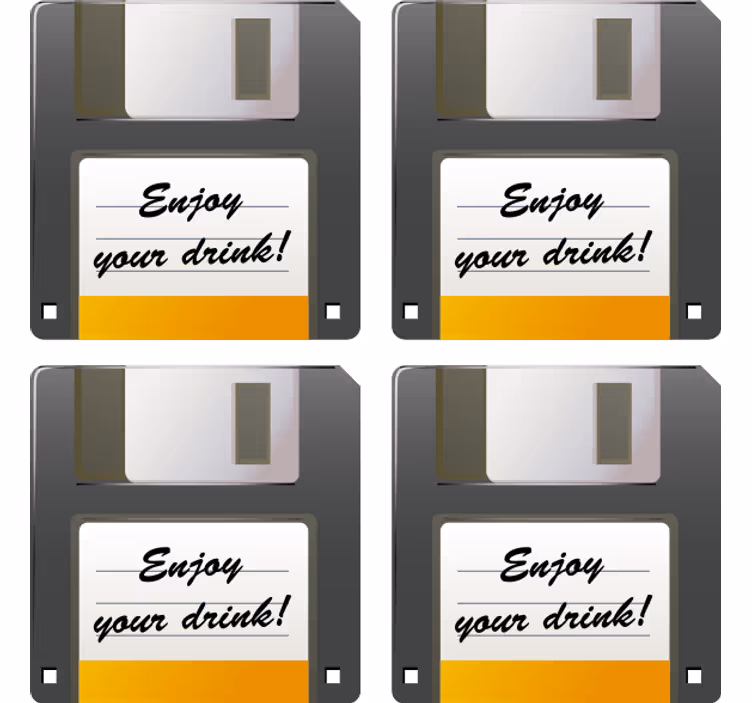 Bases para copos de lembrete de bebida disquete - TenStickers