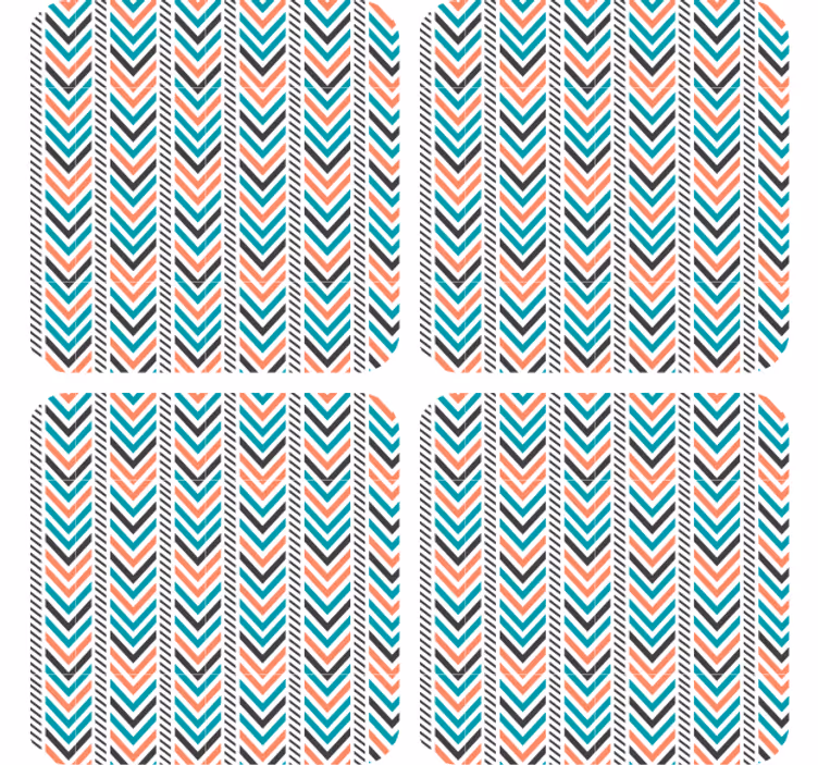 Bases para copos de estampas chevron essenciais - TenStickers