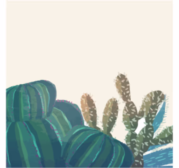 Bases para copos de texturas Cacto tropical com padrão circular d - TenStickers
