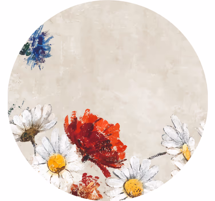 Bases para copos vintage composição floral vibrante - TenStickers