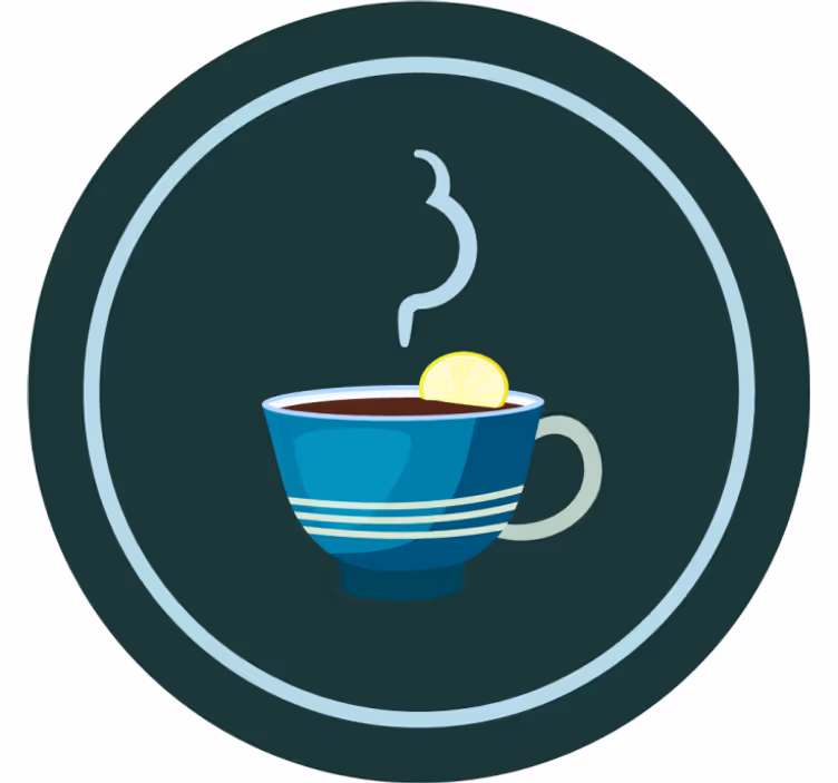 Bases para copos modernas xícara de chá estilosa - TenStickers