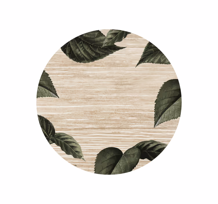 Bases para copos de texturas Folhas tropicais com padrão de madei - TenStickers