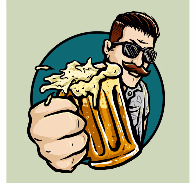 Bases para copos de cerveja Jarra vintage olhando - TenStickers