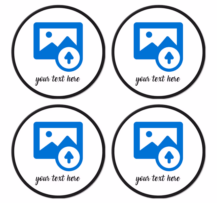 Bases para copos personalizáveis Imagem personalizada com texto - TenStickers