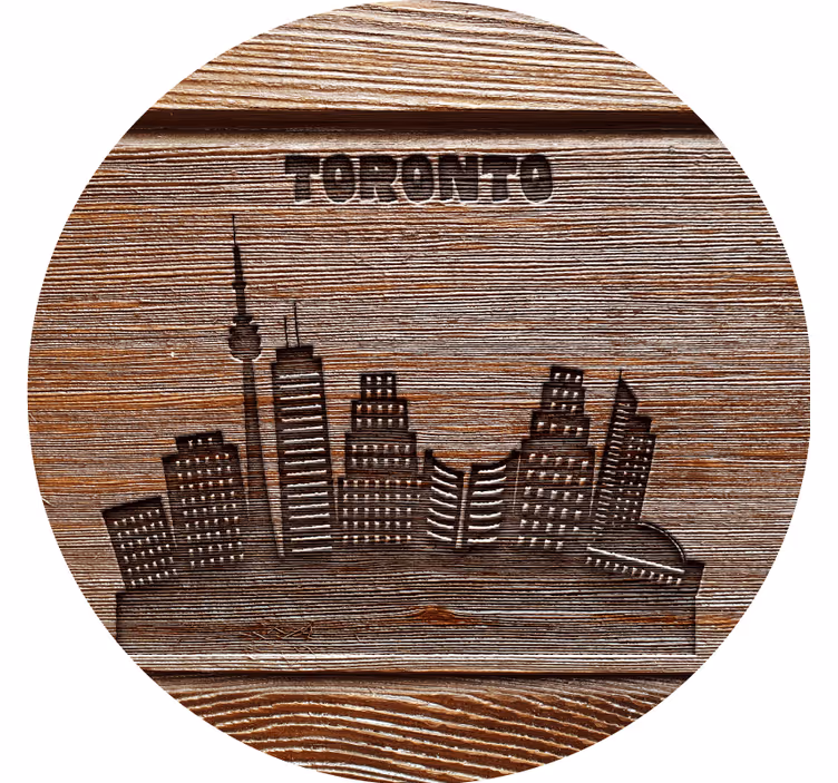 Bases para copos vintage silhueta do horizonte de toronto - TenStickers