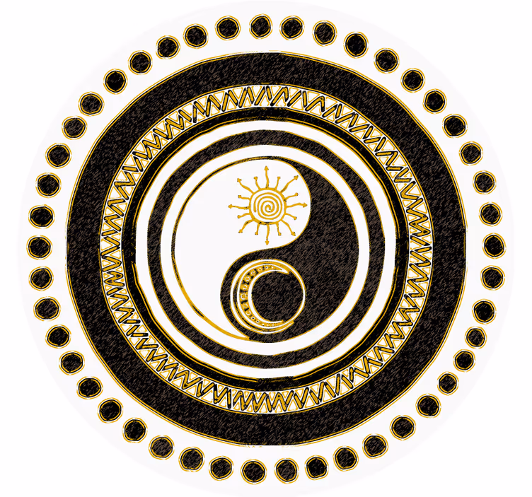 Bases para copos com padrão circular yin yang - TenStickers