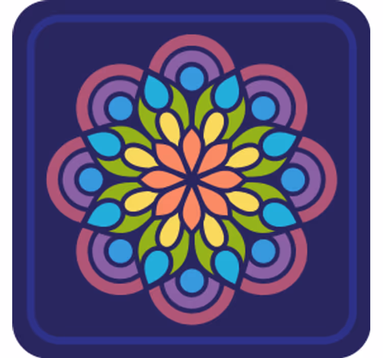 Bases para copos de estampa floral colorida - TenStickers