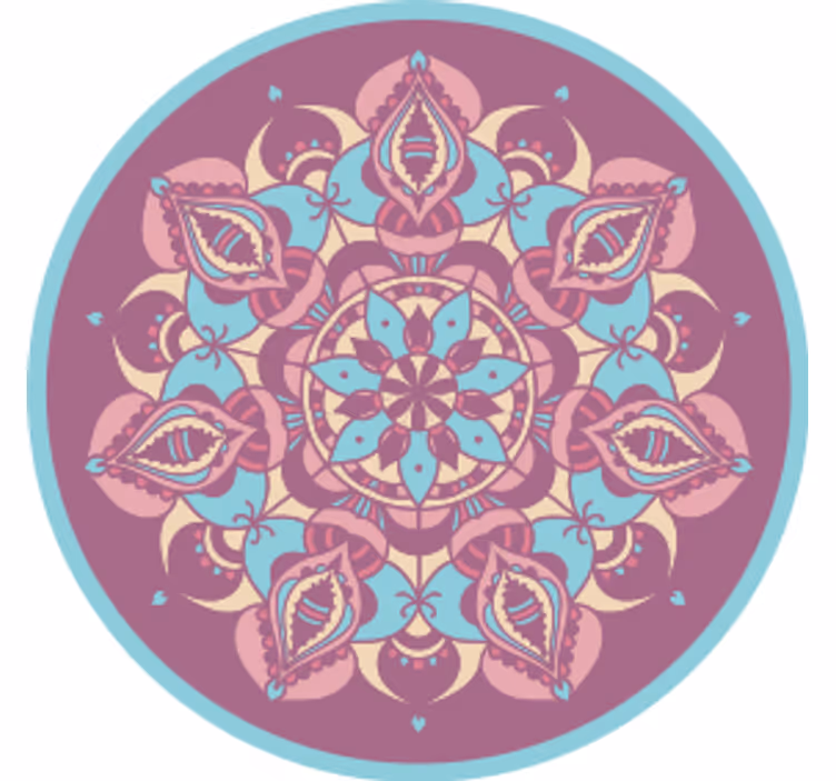 Bases para copos vintage Mandala azul roxo rosa - TenStickers