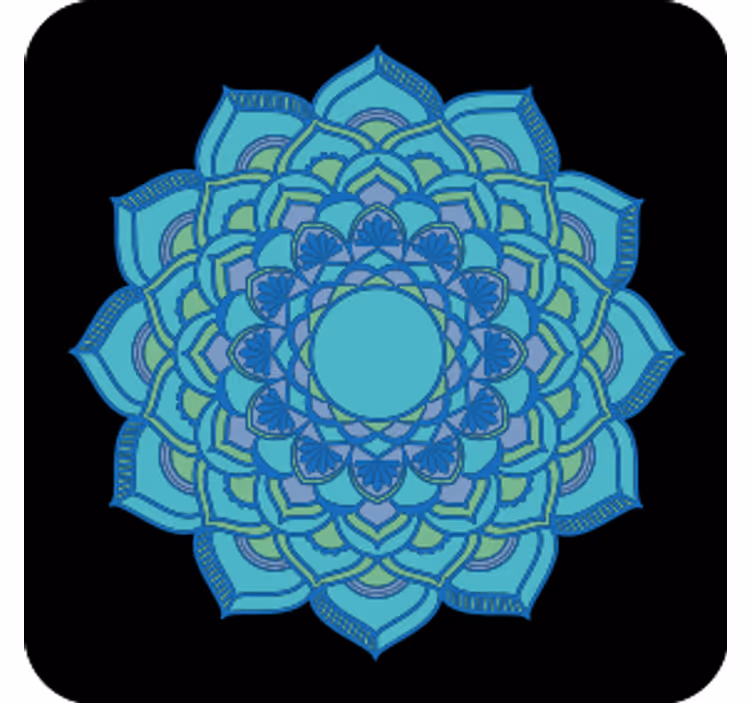 Bases para copos de flores azuis intricadas - TenStickers