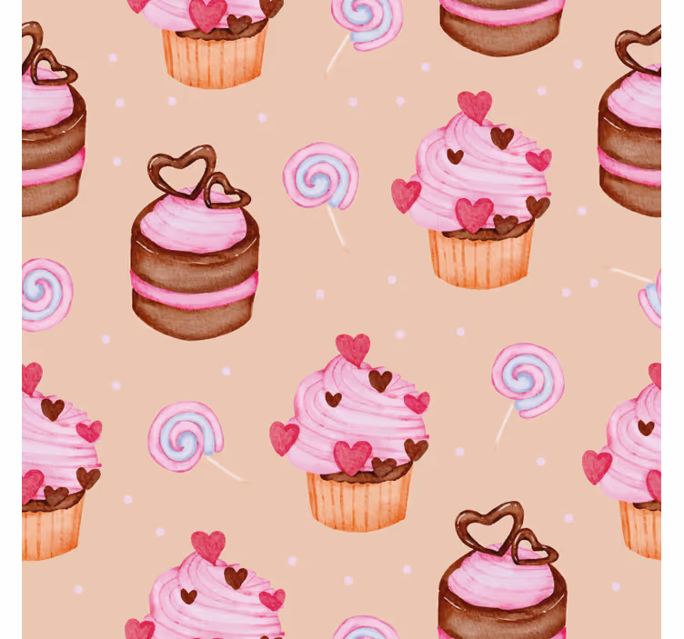 Bases para copos personalizáveis padrão doce de cupcake - TenStickers