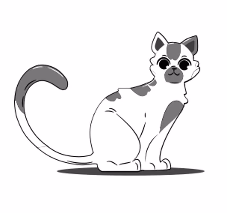 Bases para copos modernas figura de gato fofo - TenStickers