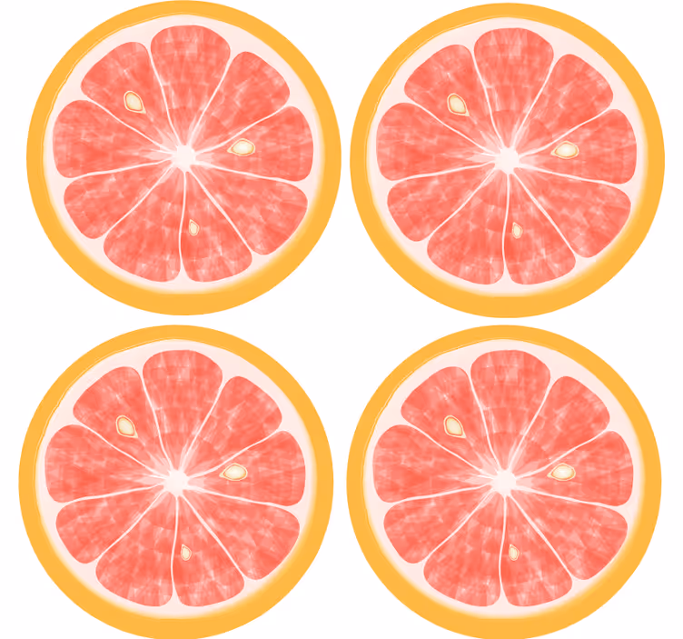 Bases para copos com estampa de fatias de cítricos - TenStickers
