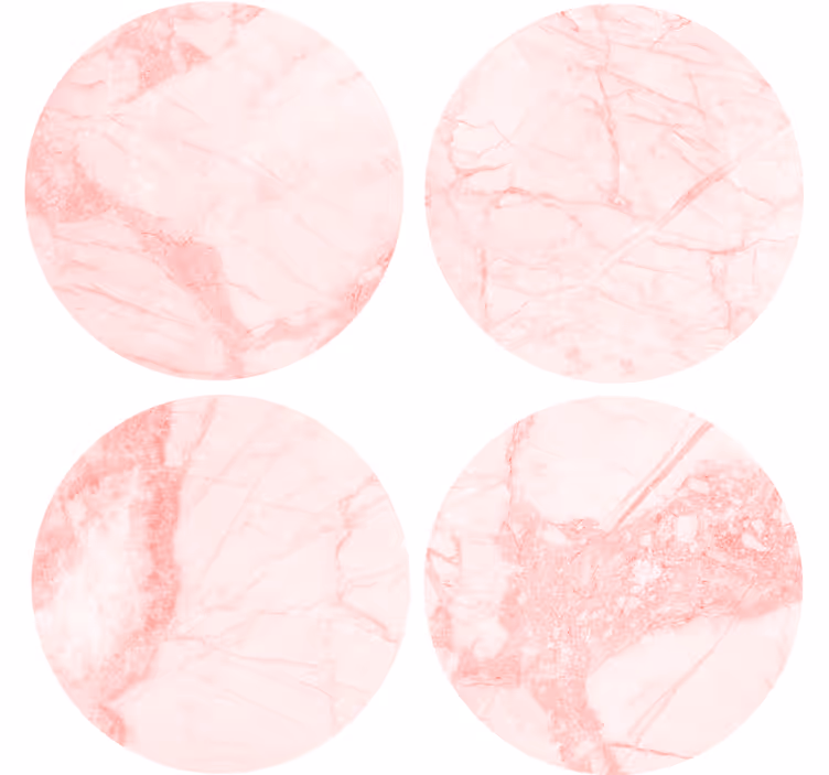 Bases para copos de mármore rosa texturizado - TenStickers