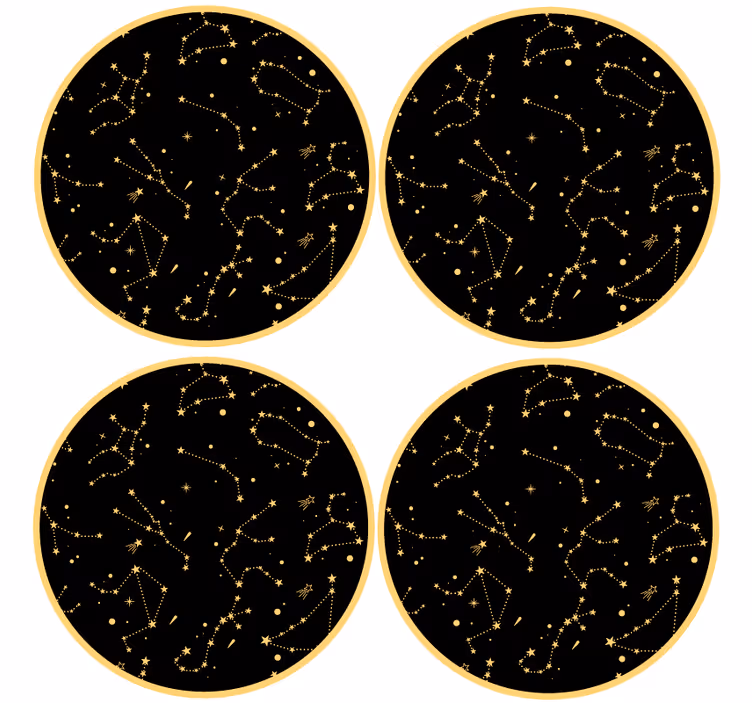 Bases para copos elementos de padrão celestial - TenStickers