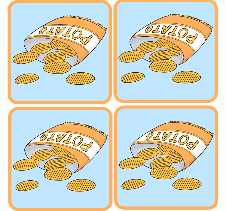 Bases para copos ilustração de sacola de lanches - TenStickers