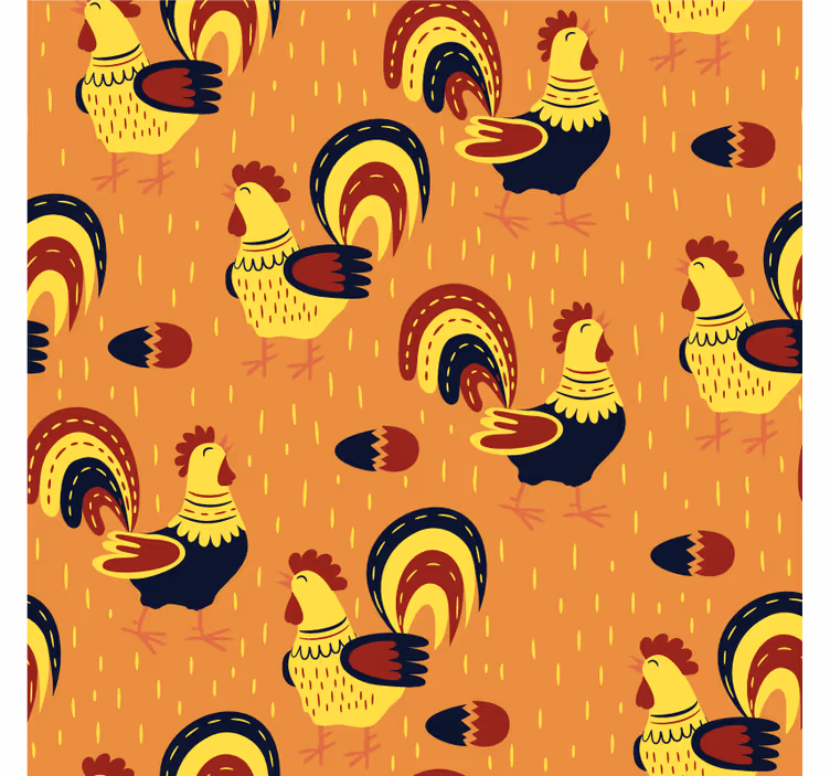 Bases para copos com estampa de galo colorido - TenStickers