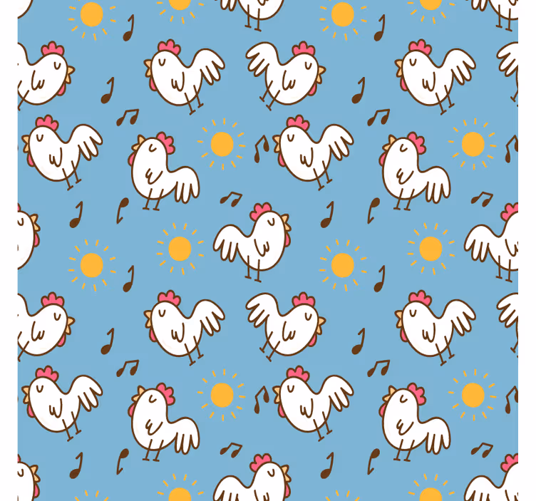 Bases para copos modernas galinhas alegres e sol - TenStickers