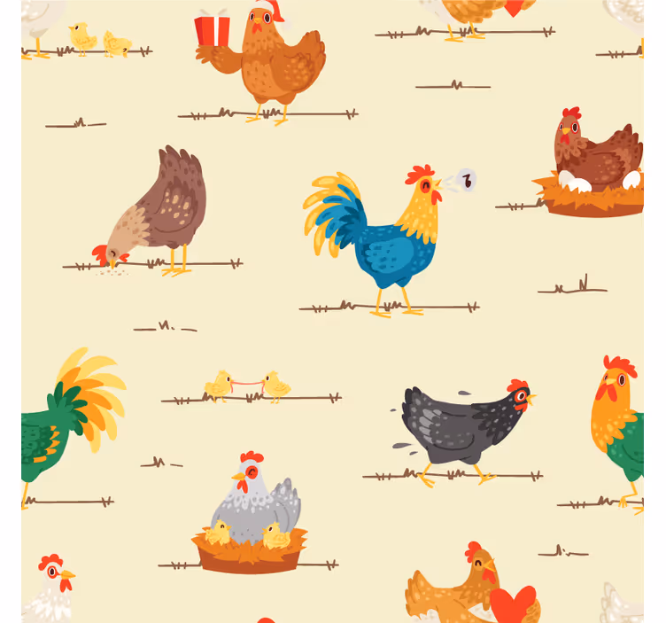 Bases para copos modernas animais de fazenda coloridos - TenStickers