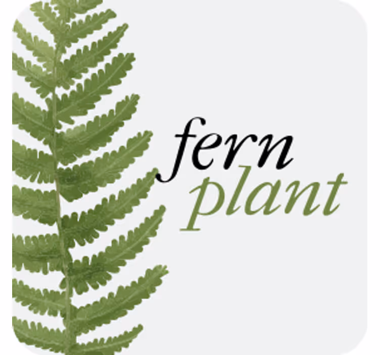 Bases para copos com frases Planta de samambaia minimalista - TenStickers