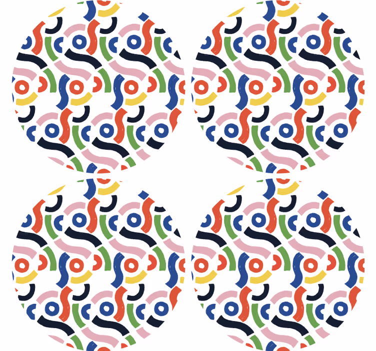 Bases para copos de padrões abstratos coloridos - TenStickers