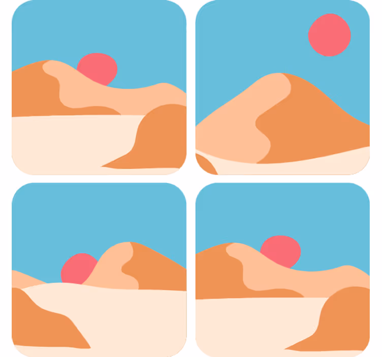 Bases para copos modernas paisagem desértica estilizada - TenStickers