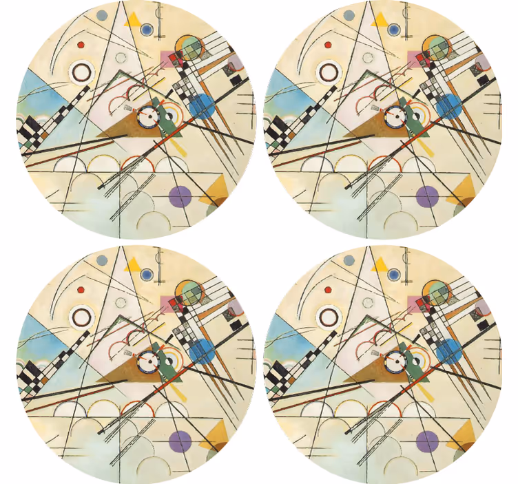 Bases para copos de motivo circular geométrico - TenStickers