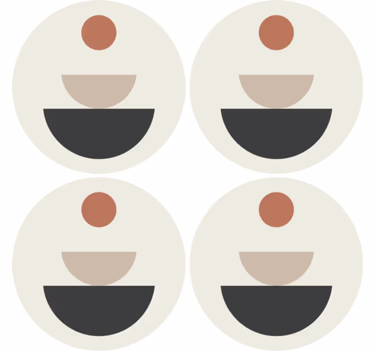 Bases para copos em formas circulares sobrepostas - TenStickers