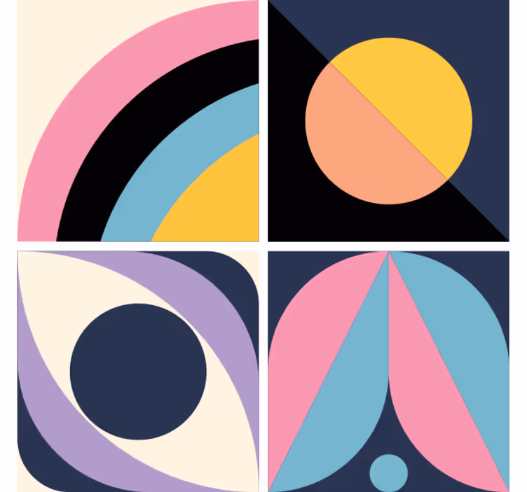 Bases para copos modernas blocos de cor geométricos - TenStickers