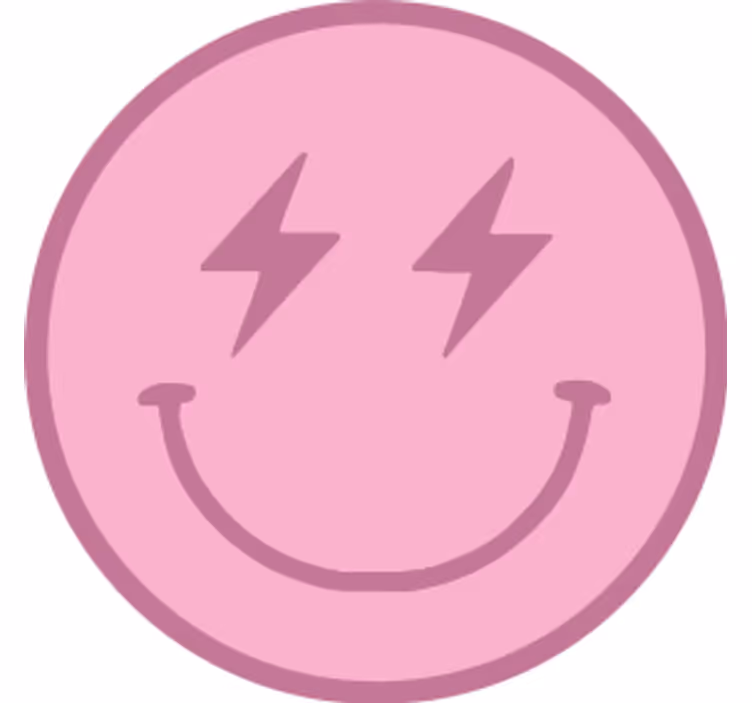 Bases para copos emblema sorridente rosa divertido - TenStickers
